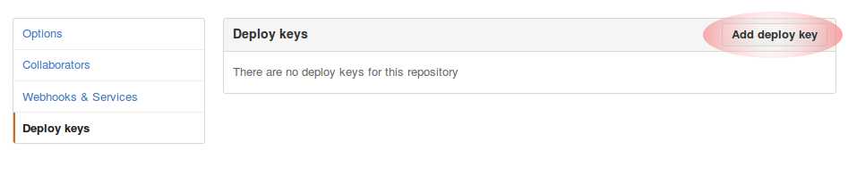 Adding a Deploy Key for a GitHub repository